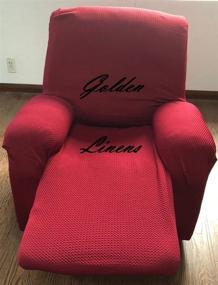 img 3 attached to Goldenlinens Recliner Furniture Slipcovers Burgundy