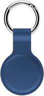 🔵 weiliseem airtag phone finder case, keychain-attached anti-scratch protective skin cover in dark blue logo