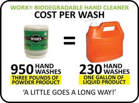 img 1 attached to 🧼 WORX Biodegradable Hand Cleaner: Heavy Duty Industrial Strength Bulk Soap, 1 lb Powdered Soap - 320 Hand Washes, Equivalent to 1 1/2 Gallons of Liquid Hand Cleaner