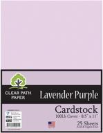lavender purple cardstock – 8.5 x 11-inch – 100lb cover – pack of 25 sheets – clear path paper logo