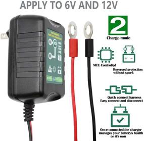 img 2 attached to ⚡ Efficient 6V 12V Battery Charger: 1.5A Auto Maintainer for Car, Motorcycle, Lawn Mower, Boat, Snowmobile