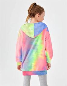 img 3 attached to 👗 Trendy Greatchy Girls Tie Dye Hoodies Dress: Long Sleeve Casual Sweatshirt with Pocket & Hood