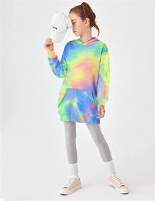 img 2 attached to 👗 Trendy Greatchy Girls Tie Dye Hoodies Dress: Long Sleeve Casual Sweatshirt with Pocket & Hood