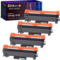 🖨️ e-z ink (tm) replacement toner cartridge for brother tn760 tn730 - compatible with hl-l2350dw, dcp-l2550dw, hll2395dw, hll2390dw, hl-l2370dw, mfc-l2750dw, mfc-l2710dw tray - 4 black logo