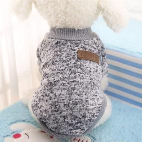 img 1 attached to 🐶 Warm and Cozy: Idepet Pet Dog Classic Knitwear Sweater Fleece Coat for Small Dogs