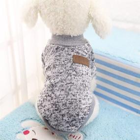 img 4 attached to 🐶 Warm and Cozy: Idepet Pet Dog Classic Knitwear Sweater Fleece Coat for Small Dogs