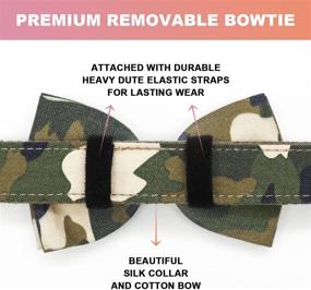 img 1 attached to Bow Tie Dog Collar – Adjustable Pet Bowtie for Small, Medium & Large Dogs and Cats – Stylish Collar with Metal Buckle – Cool Camouflage Design – Soft & Comfy for Classes and Walks