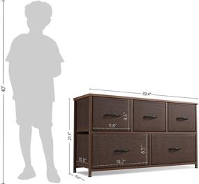 img 1 attached to 🗄️ Cubiker Dresser Storage Organizer: 5 Drawer Tower Unit for Bedroom Hallway Entryway Closets - Wide Sturdy Steel Frame Wood Top - Brown