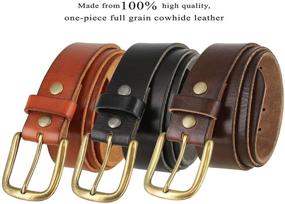 img 1 attached to Grain Leather Casual Brass Buckle