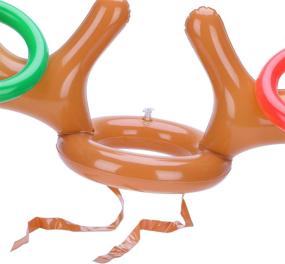 img 1 attached to 🎄 2-Pack Christmas Party Games: Reindeer Ring Toss Set - Konsait Inflatable Reindeer Antler Ring Toss Game for Kids - Xmas Party Reindeer Games - Favors & Supplies