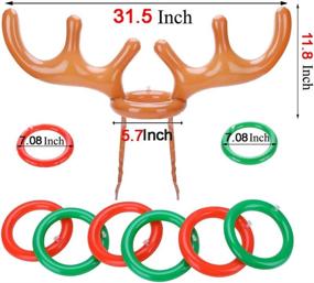 img 3 attached to 🎄 2-Pack Christmas Party Games: Reindeer Ring Toss Set - Konsait Inflatable Reindeer Antler Ring Toss Game for Kids - Xmas Party Reindeer Games - Favors & Supplies