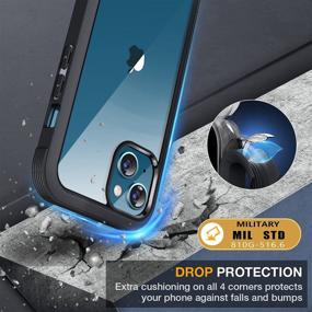 img 1 attached to 📱 Miracase iPhone 13 Case 6.1 inch, 2021 Upgrade Full-Body Glass Clear Bumper Case with Built-in 9H Tempered Glass Screen Protector - Black