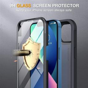 img 3 attached to 📱 Miracase iPhone 13 Case 6.1 inch, 2021 Upgrade Full-Body Glass Clear Bumper Case with Built-in 9H Tempered Glass Screen Protector - Black