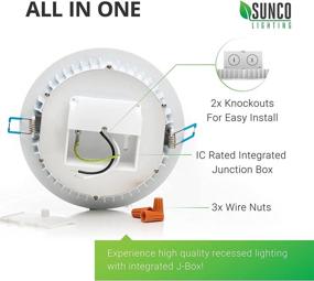 img 1 attached to Светильники Sunco Lighting 6 дюймов LED встраиваемые потолочные светильники - тонкие, регулируемые яркость, 6000К, 12 штук, 14 Вт = 100 Вт, 850 Лм