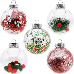 img 3 attached to Festive Fun: Fillable Christmas Ball Ornament 16 Pack for Xmas Tree Decorations – Shatterproof Clear Plastic Baubles with Stuffed Snow Berry Decorations and Transparent Design