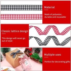 img 2 attached to 🎁 Set of 2 Craft Ribbons for Gifts, Cakes, Hair Accessories & Party Decorations - Black/White and Red/White