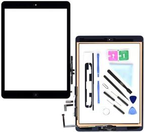 img 4 attached to 📱 iPad Air 1st Generation (5th Gen) A1474 A1475 A1476 Touch Screen Glass Digitizer Replacement, Home Button Flex, Adhesive Tape, Repair Kit (Black)