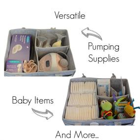 img 1 attached to 👶 Optimized Extra Large Portable Diaper Caddy Tote - Diaper Organizer and Storage for Baby Products or Items, Nursery Storage, Changing Table Organizer, Car Organizer