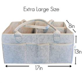 img 3 attached to 👶 Optimized Extra Large Portable Diaper Caddy Tote - Diaper Organizer and Storage for Baby Products or Items, Nursery Storage, Changing Table Organizer, Car Organizer