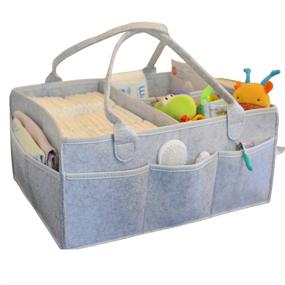 img 4 attached to 👶 Optimized Extra Large Portable Diaper Caddy Tote - Diaper Organizer and Storage for Baby Products or Items, Nursery Storage, Changing Table Organizer, Car Organizer