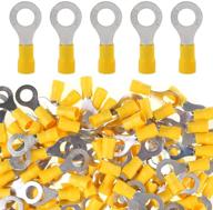 🔌 100pcs 12-10 gauge m8 ring electrical insulated quick splice crimp terminals connectors by glarks logo