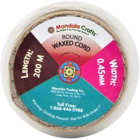 img 2 attached to 🧵 Leather Craft Sewing Thread - Round Waxed Polyester Cord for Leather Stitching, Bookbinding - Mandala Crafts 0.45mm 219 Yards Natural