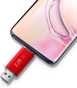 img 2 attached to 32GB USB C флешка с поддержкой OTG, двойное USB 3.0 Thumb Drive Type-C, фото-накопитель для Android Galaxy смартфонов и нового MacBook (красный)