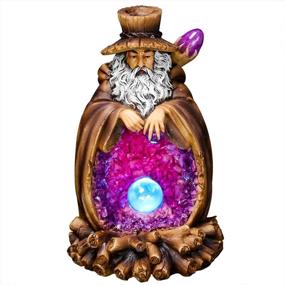 img 2 attached to Resin Incense Holder Wizard Style Backflow Incense Burner with Light - Handmade Aromatherapy Ornament Home Decor, Free Incense Cones Gift Package Included