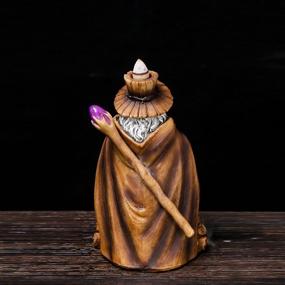 img 1 attached to Resin Incense Holder Wizard Style Backflow Incense Burner with Light - Handmade Aromatherapy Ornament Home Decor, Free Incense Cones Gift Package Included