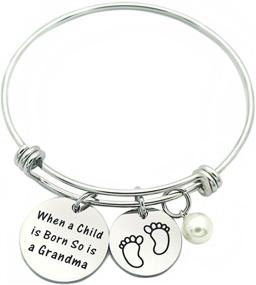 img 3 attached to 👵 Personalized Stainless Steel Expandable Charm Bracelet: Perfect Grandma Gift for New Meibai Grandmothers