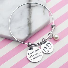 img 2 attached to 👵 Personalized Stainless Steel Expandable Charm Bracelet: Perfect Grandma Gift for New Meibai Grandmothers