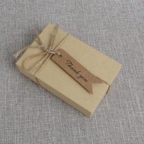 img 1 attached to 🏷️ Shintop Thank You Tags - 100PCS Brown Kraft Paper Gift Tags for Bonbonniere Favors and Weddings with 100 Feet of Natural Jute Twine Included