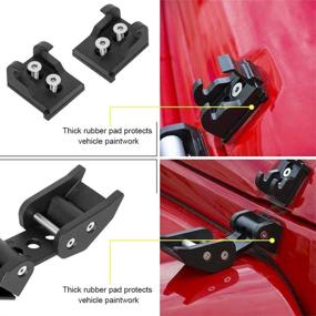 img 3 attached to 🚙 GTP Black Stainless Steel Hood Latches Lock Catch Kit - Optimized for 2007-2018 Jeep Wrangler JK JKU