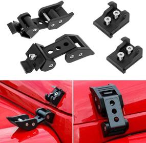 img 4 attached to 🚙 GTP Black Stainless Steel Hood Latches Lock Catch Kit - Optimized for 2007-2018 Jeep Wrangler JK JKU
