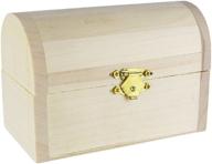 set of 6 unfinished wooden treasure chest boxes - ideal for weddings, crafts &amp; more logo