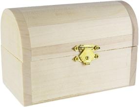 img 3 attached to Set of 6 Unfinished Wooden Treasure Chest Boxes - Ideal for Weddings, Crafts &amp; More