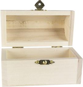 img 1 attached to Set of 6 Unfinished Wooden Treasure Chest Boxes - Ideal for Weddings, Crafts &amp; More