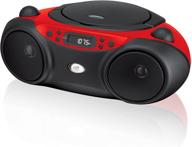 📻 gpx portable top-loading cd boombox with am/fm radio and 3.5mm line in - red/black logo