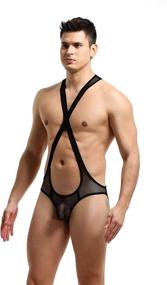 img 1 attached to 👕 4UFiT Men's Jockstrap Bodysuit Wrestling Singlet - Activewear Apparel
