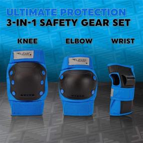 img 3 attached to 🛹 Flybar Knee and Elbow Pads, Wrist Guards - Ultimate Safety Gear Set for Skateboarding, BMX, Scooter - Blue, Small (Kids, Teens & Adults)