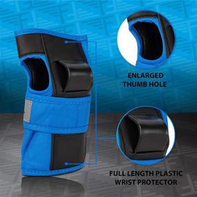 img 1 attached to 🛹 Flybar Knee and Elbow Pads, Wrist Guards - Ultimate Safety Gear Set for Skateboarding, BMX, Scooter - Blue, Small (Kids, Teens & Adults)