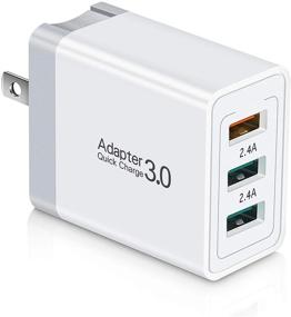 img 4 attached to 3-портовый быстрый зарядный USB-адаптер для стены от Aupek - складывающийся штекер, адаптер питания для быстрой зарядки Samsung Galaxy S20 Ultra S10 S9 S8 Plus S7, Note 9/8, iPhone XR/XS/8, LG G8 V30.