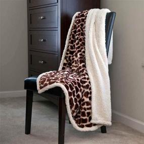 img 1 attached to 🦒 Lavish Home Giraffe Print Throw Blanket with Fleece Sherpa