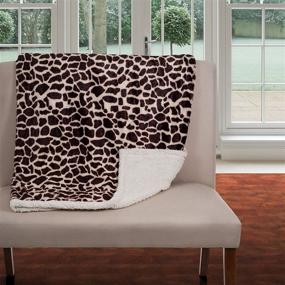 img 2 attached to 🦒 Lavish Home Giraffe Print Throw Blanket with Fleece Sherpa