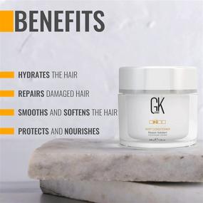 img 2 attached to 🌿 GK DEEP CONDITIONER MASQUE: Intense Hydrating Treatment for Dry Damaged Hair - Global Keratin Restoration Formula with JOJOBA Seed Oils (7.05 Fl Oz/200 g)