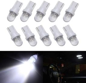 img 4 attached to IJDMTOY (10) Xenon White Single-Emitter 1-LED 168 175 194 2825 W5W T10 LED Replacement Bulbs Compatible With Car Interior Lights