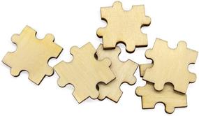 img 1 attached to 🧩 50 Pack AUEAR Unfinished Wooden Blank Jigsaw Puzzles -Perfect for DIY Crafts, Arts, Card Making