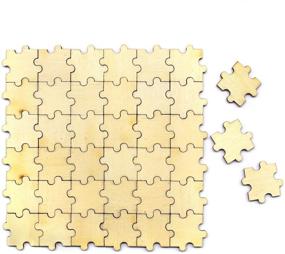 img 4 attached to 🧩 50 Pack AUEAR Unfinished Wooden Blank Jigsaw Puzzles -Perfect for DIY Crafts, Arts, Card Making