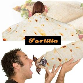 img 3 attached to Deliciously Realistic Burritos Tortilla Blanket: A Perfect Gift for All Ages, Ideal for Bed, Office, Travel & More (80 Inches)