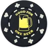 🍺 premium brybelly pack of 25 black 1 beer bar token poker chips: enhancing your gaming experience! логотип